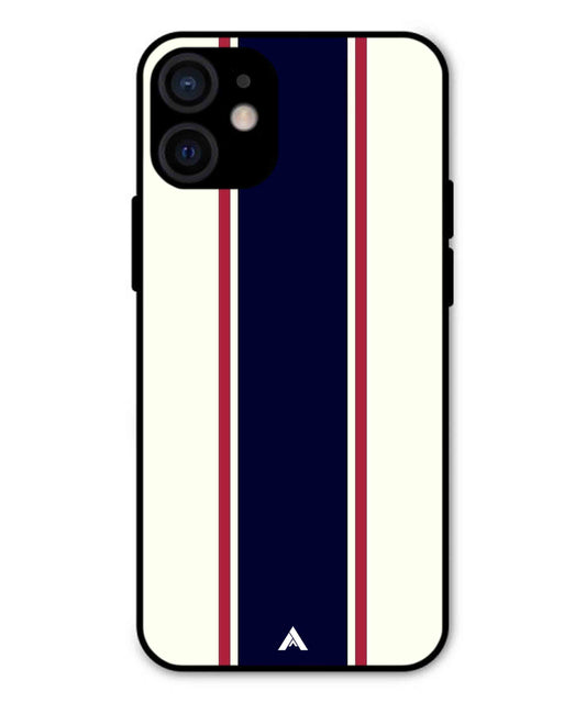 Stripe Pattern 10 Metal Back Cover Phone Case for iPhone 12 Mini