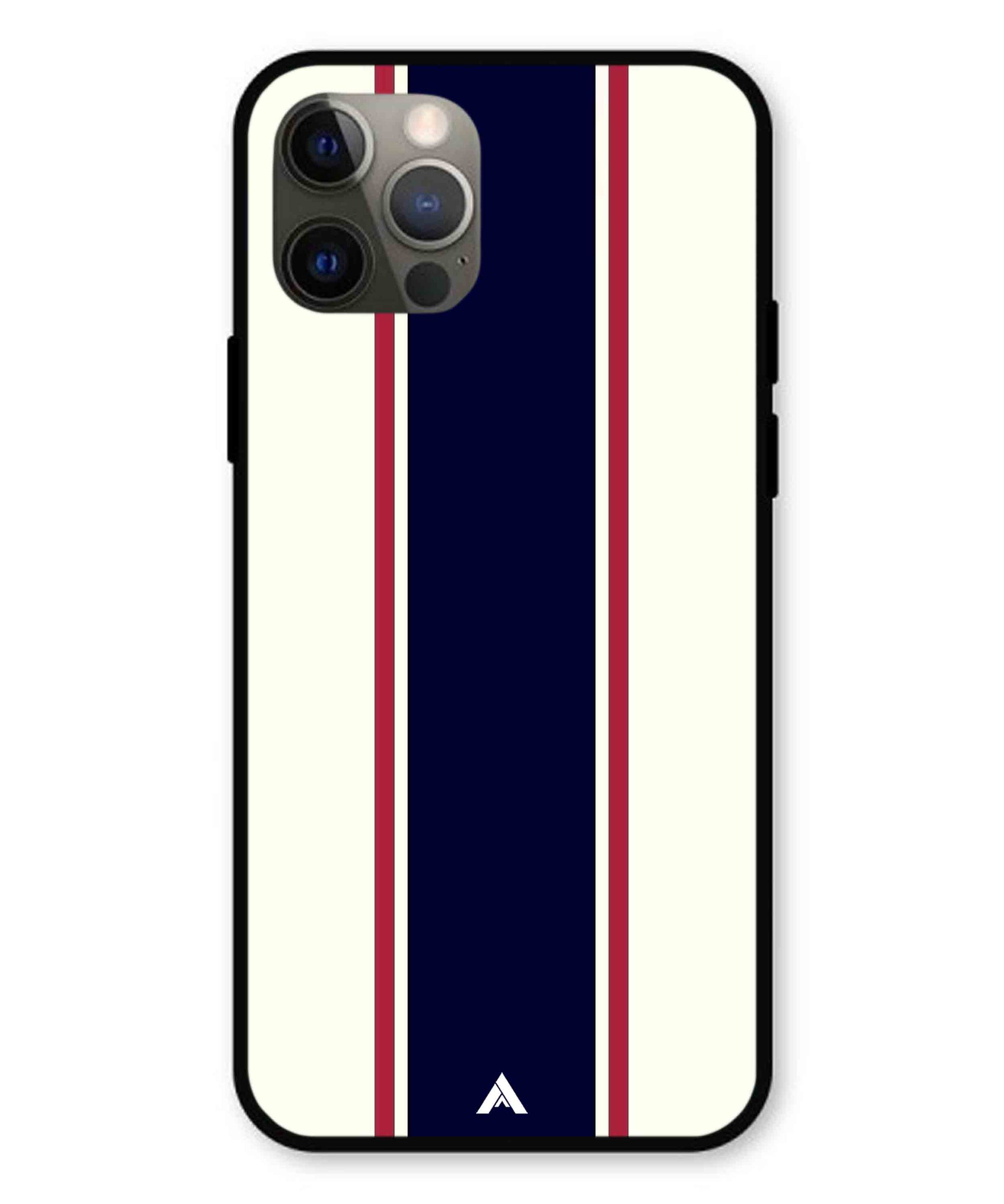 Stripe Pattern 10 Metal Back Cover Phone Case for iPhone 12 Pro