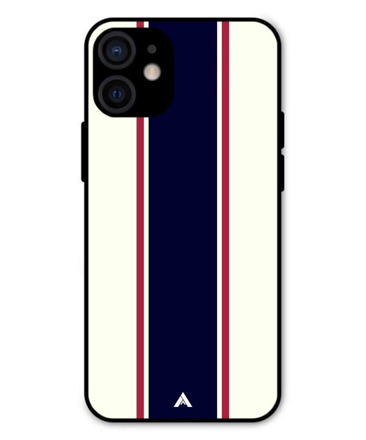 Stripe Pattern 10 Metal Back Cover Phone Case for iPhone 13 Mini
