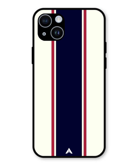 Stripe Pattern 10 Metal Back Cover Phone Case for iPhone 14