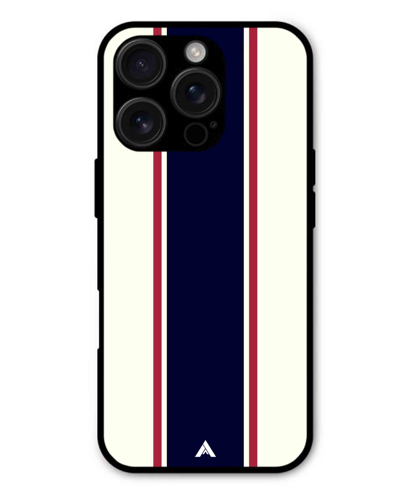 Stripe Pattern 10 Metal Back Cover Phone Case for iPhone 14 Pro