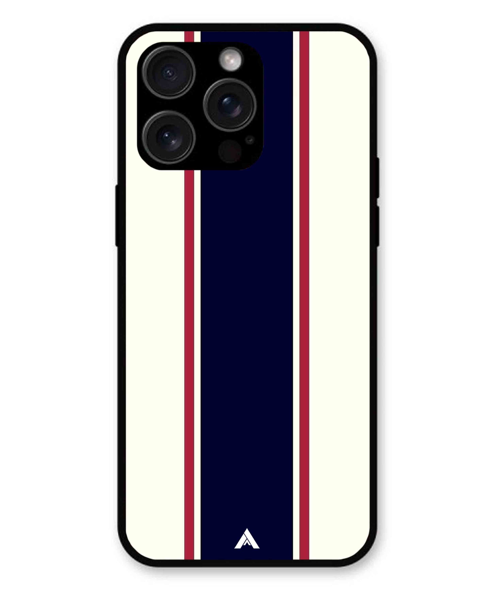 Stripe Pattern 10 Metal Back Cover Phone Case for iPhone 15 Pro Max
