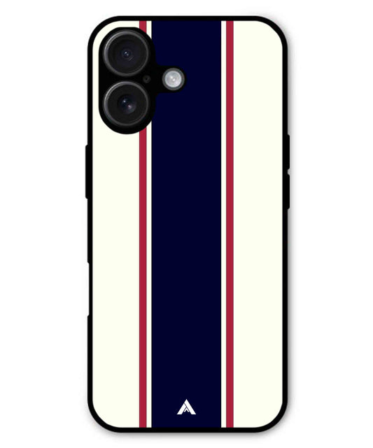 Stripe Pattern 10 Metal Back Cover Phone Case for iPhone 16 Plus