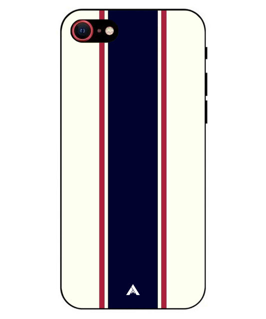 Stripe Pattern 10 Metal Back Cover Phone Case for iPhone 8