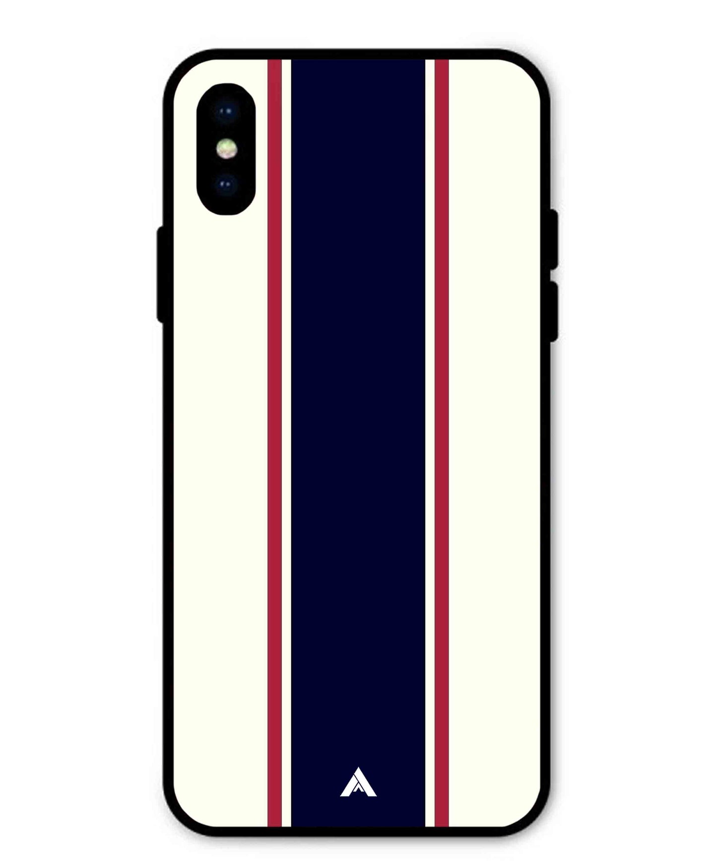 Stripe Pattern 10 Metal Back Cover Phone Case for iPhone X