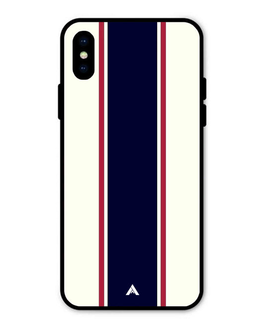 Stripe Pattern 10 Metal Back Cover Phone Case for iPhone X