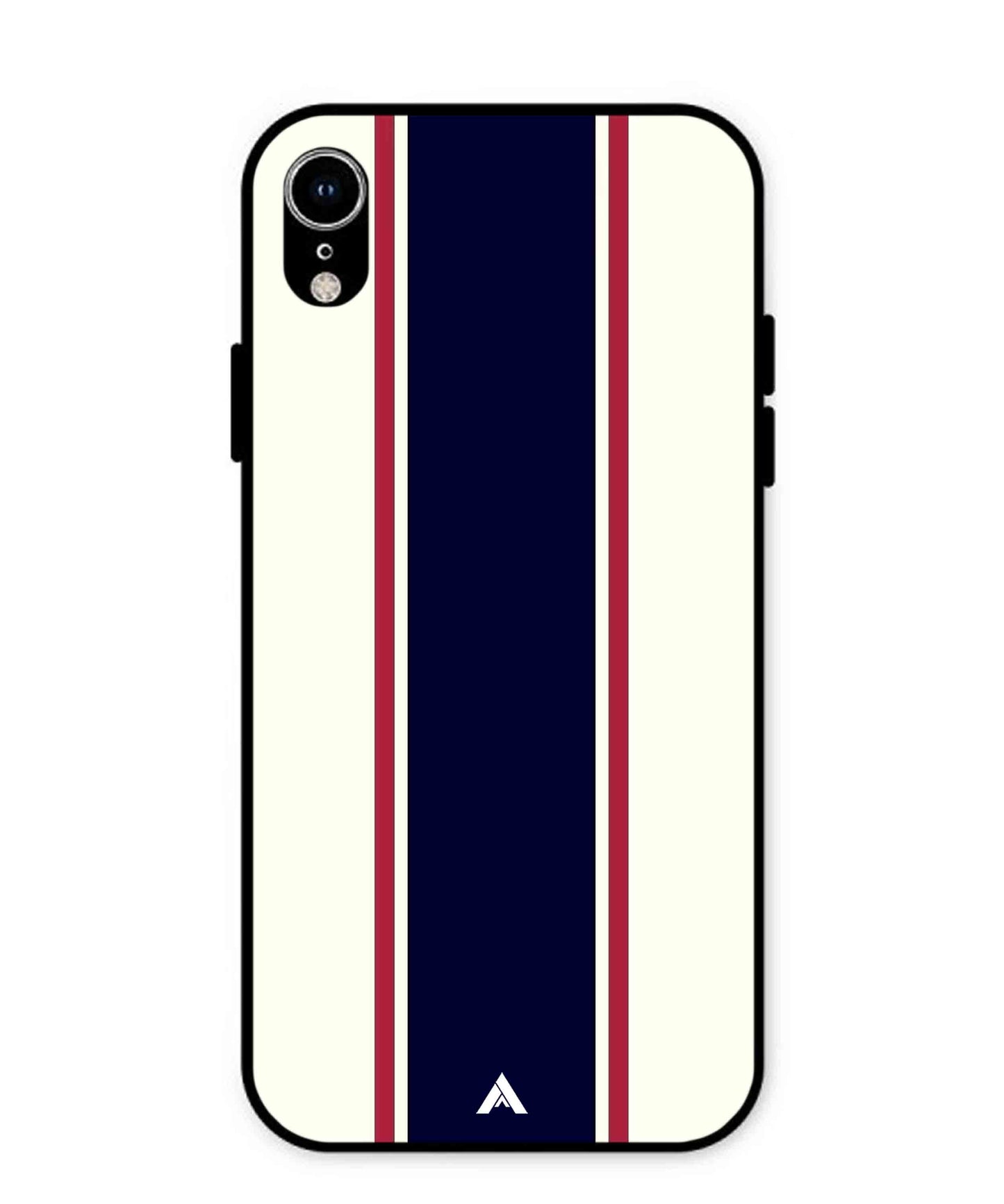 Stripe Pattern 10 Metal Back Cover Phone Case for iPhone Xr