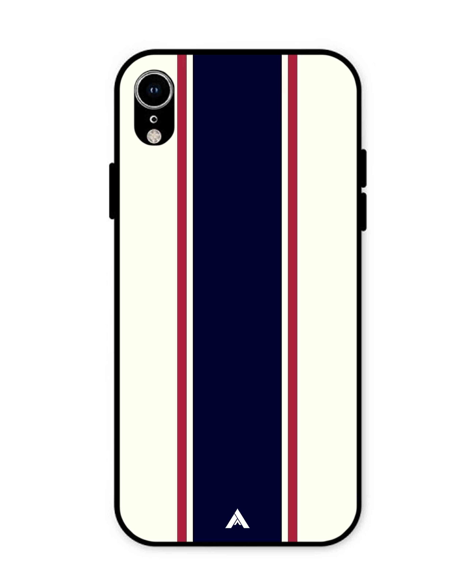 Stripe Pattern 10 Metal Back Cover Phone Case for iPhone Xr