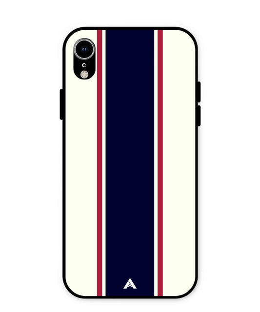 Stripe Pattern 10 Metal Back Cover Phone Case for iPhone Xr