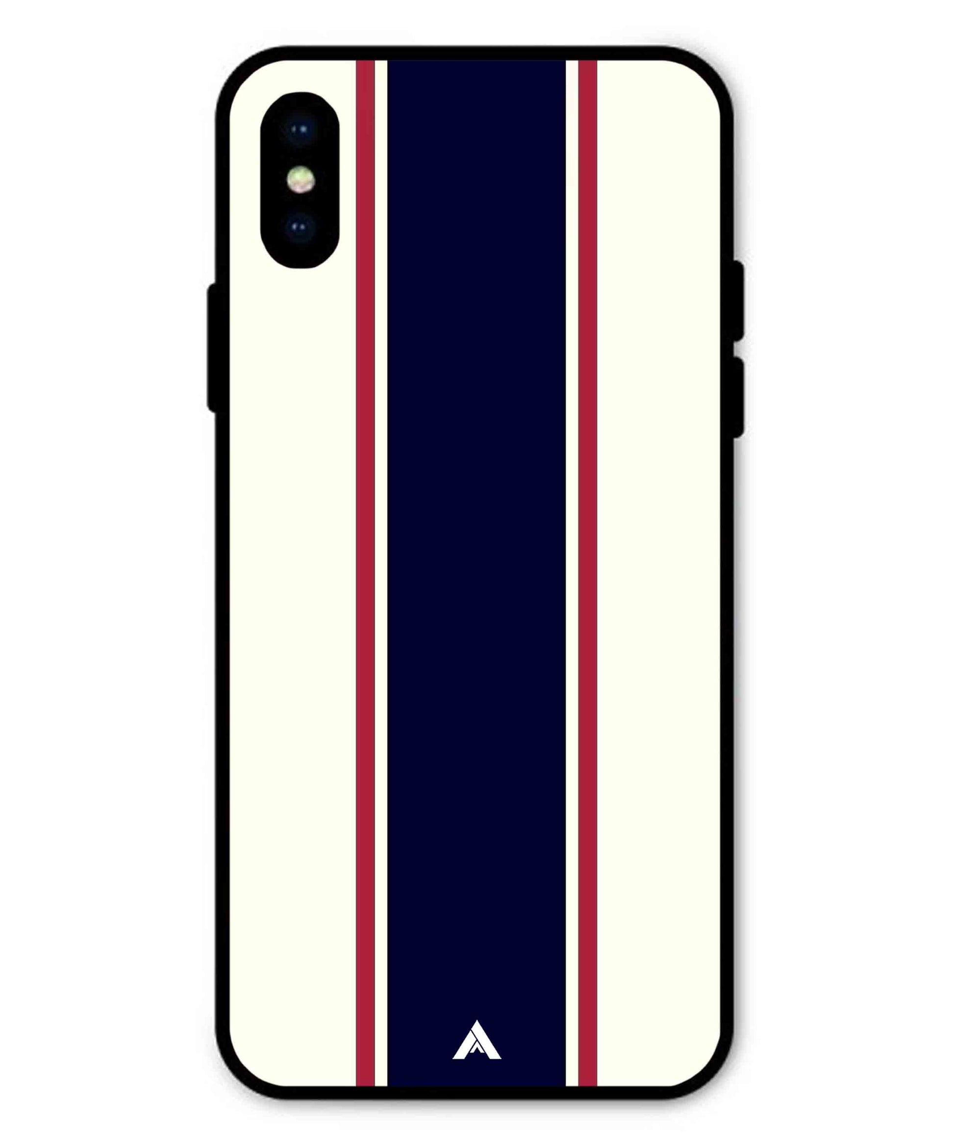 Stripe Pattern 10 Metal Back Cover Phone Case for iPhone Xs