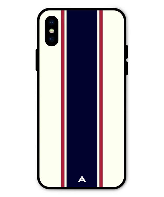 Stripe Pattern 10 Metal Back Cover Phone Case for iPhone Xs