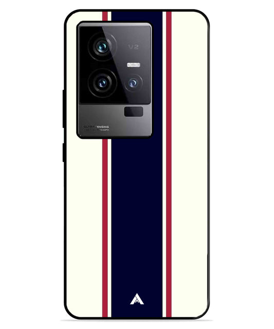 Stripe Pattern 10 Metal Back Cover Phone Case for iQOO 11