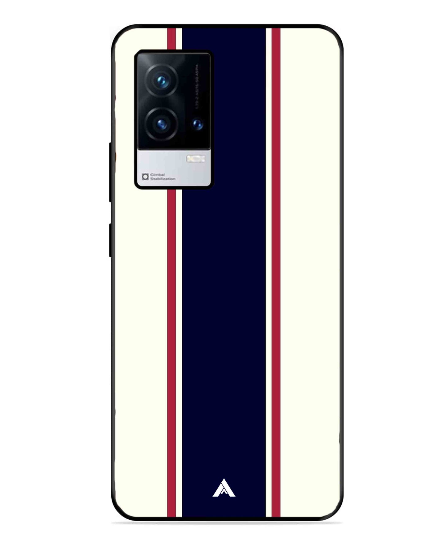 Stripe Pattern 10 Metal Back Cover Phone Case for iQOO 9
