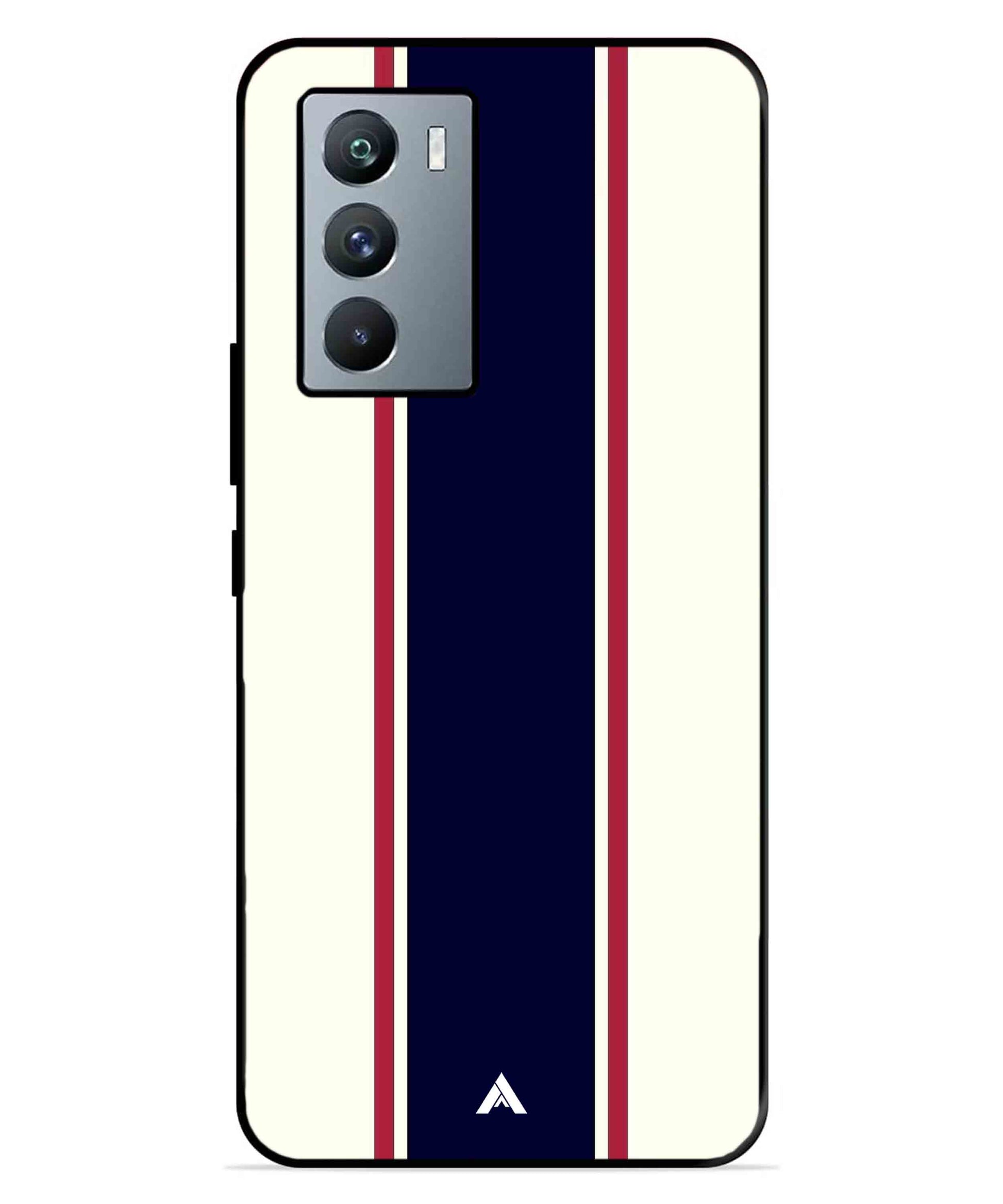 Stripe Pattern 10 Metal Back Cover Phone Case for iQOO 9 SE