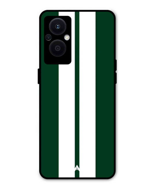 Stripe Pattern 11 Metal Back Cover Phone Case for Oppo F21 Pro 5G