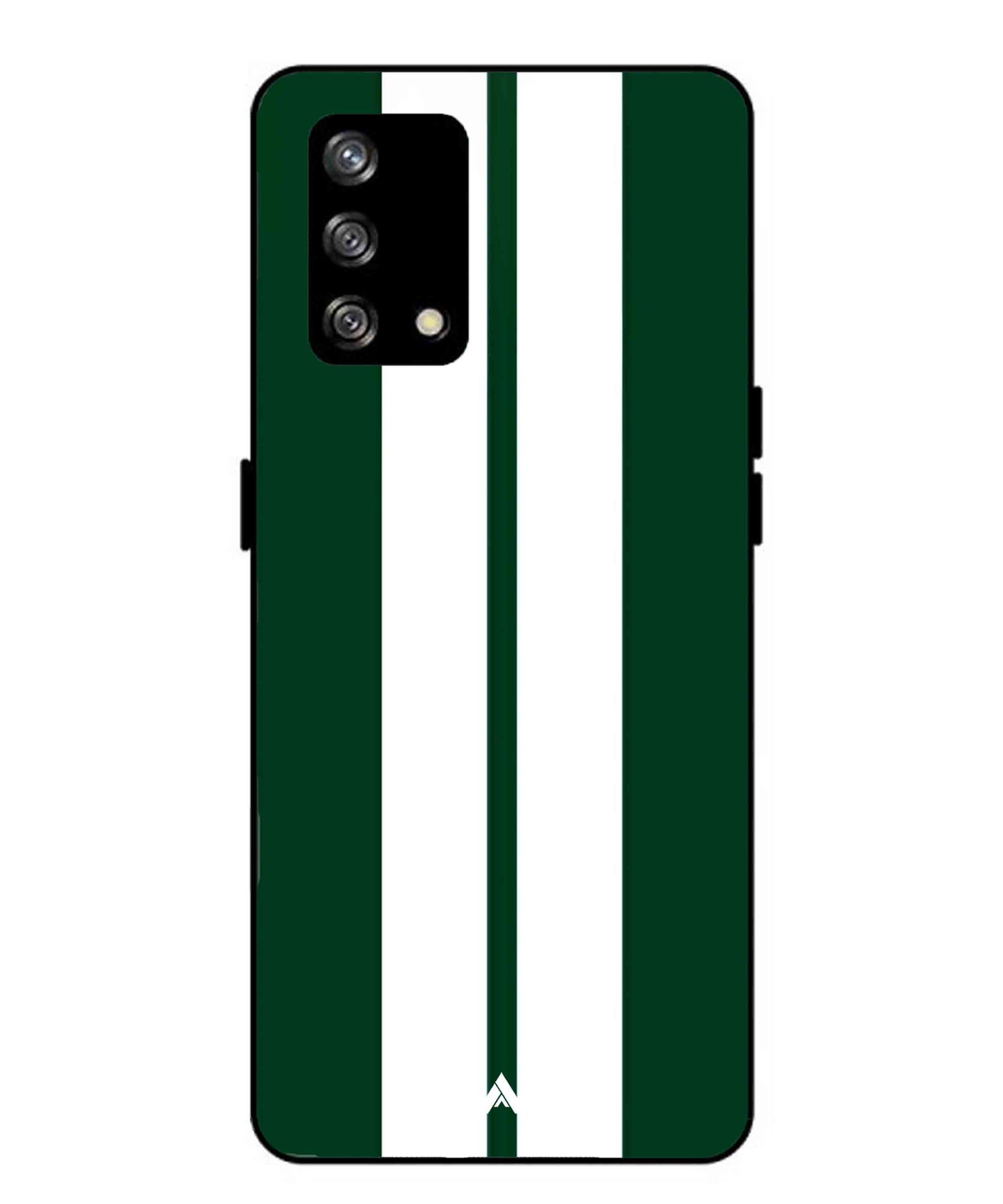 Stripe Pattern 11 Metal Back Cover Phone Case for Oppo Reno 4F