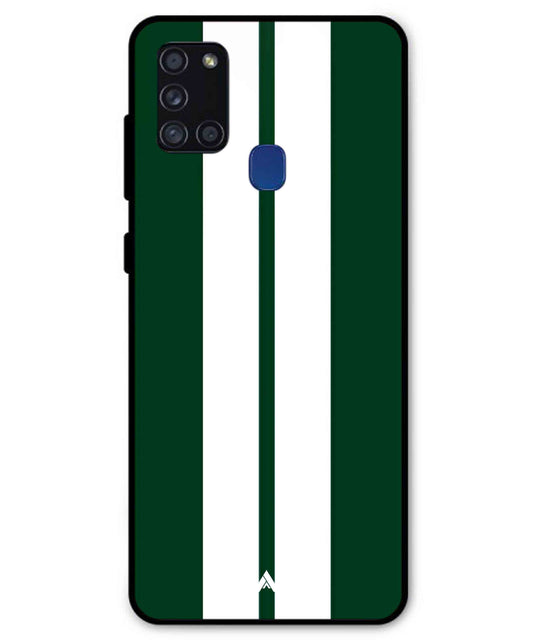 Stripe Pattern 11 Metal Back Cover Phone Case for Samsung Galaxy A21s