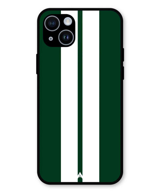 Stripe Pattern 11 Metal Back Cover Phone Case for iPhone 15 Plus
