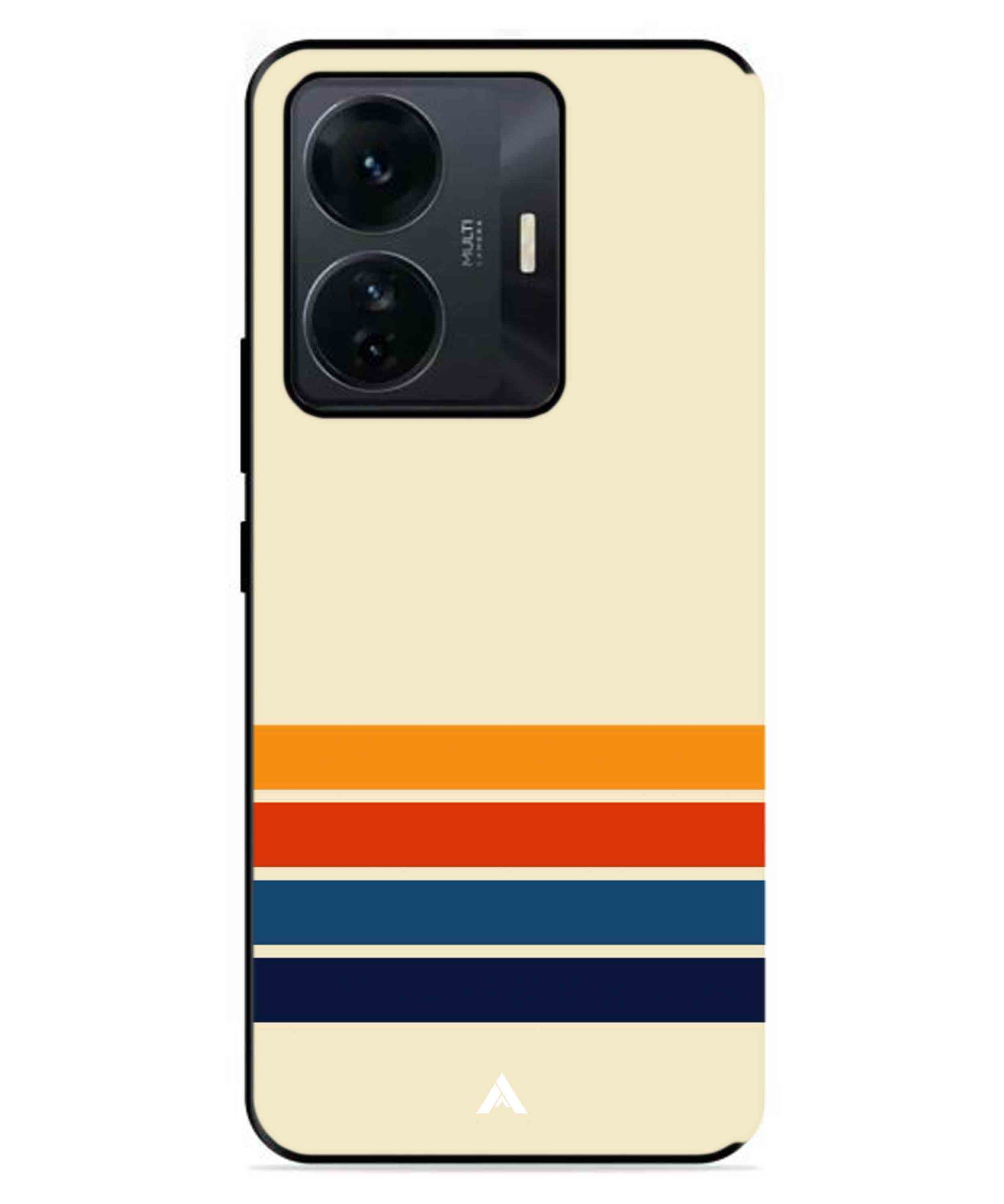 Stripe Pattern 12 Metal Back Cover Phone Case for IQOO Z6 Pro