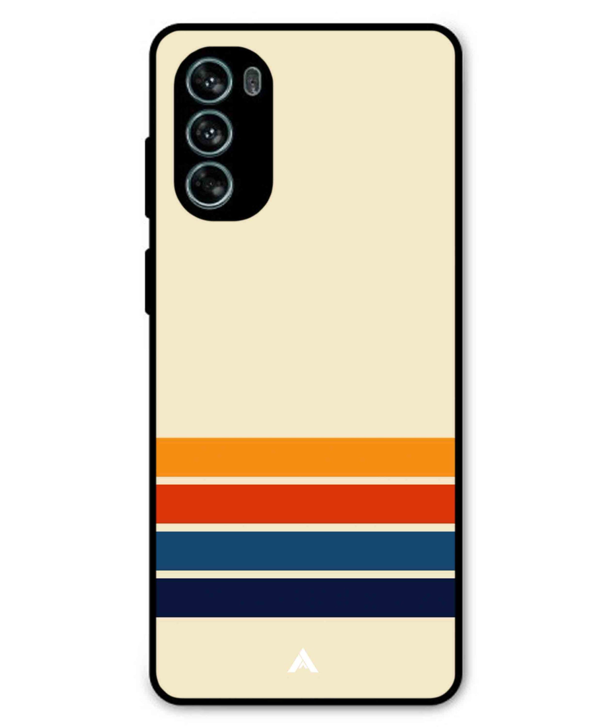 Stripe Pattern 12 Metal Back Cover Phone Case for Moto G62
