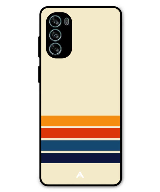 Stripe Pattern 12 Metal Back Cover Phone Case for Moto G62