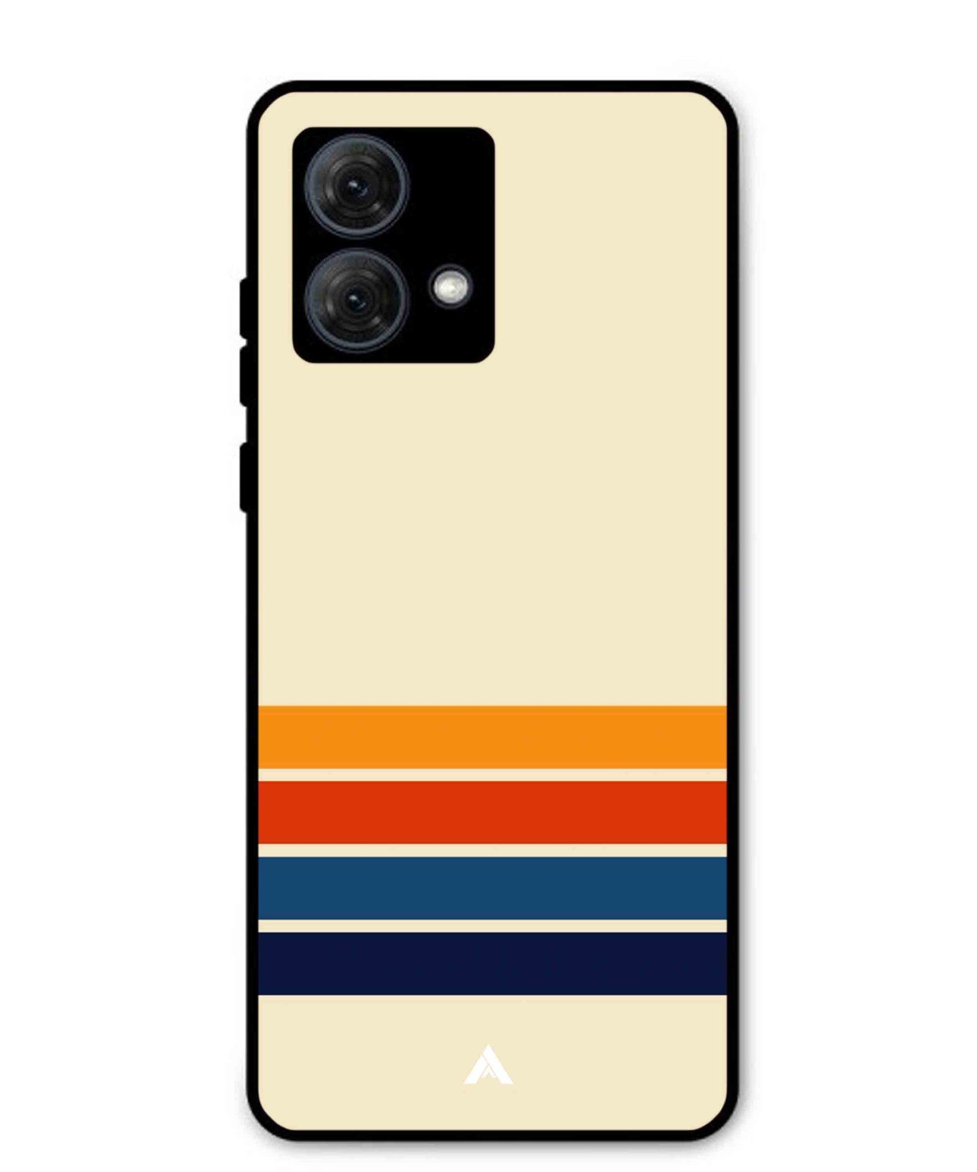 Stripe Pattern 12 Metal Back Cover Phone Case for Moto G84