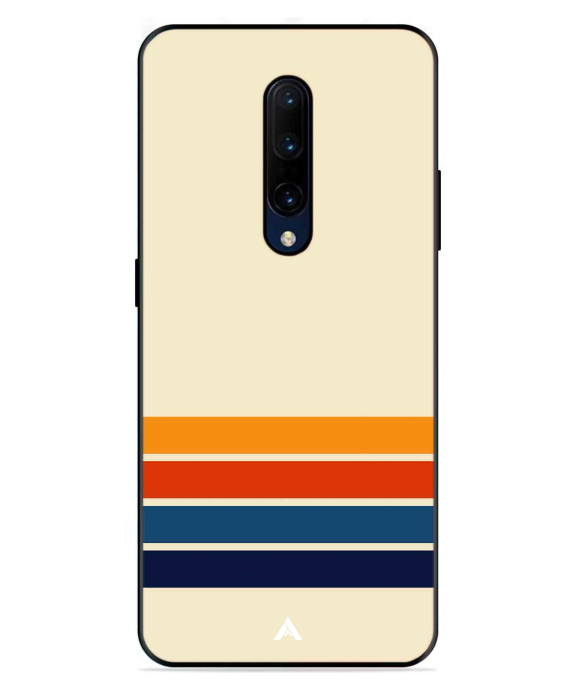 Stripe Pattern 12 Metal Back Cover Phone Case for Oneplus 7 Pro