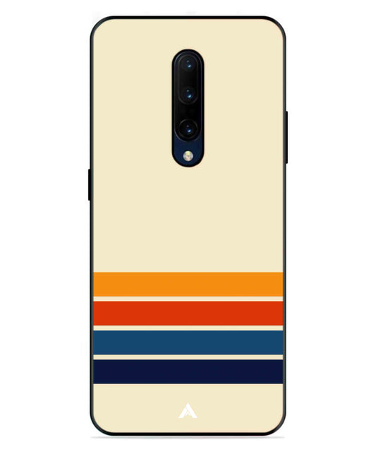 Stripe Pattern 12 Metal Back Cover Phone Case for Oneplus 7 Pro