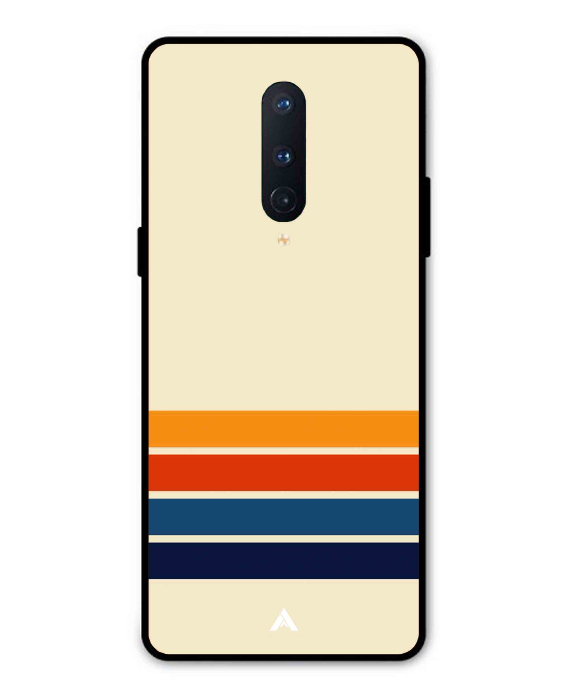 Stripe Pattern 12 Metal Back Cover Phone Case for Oneplus 8
