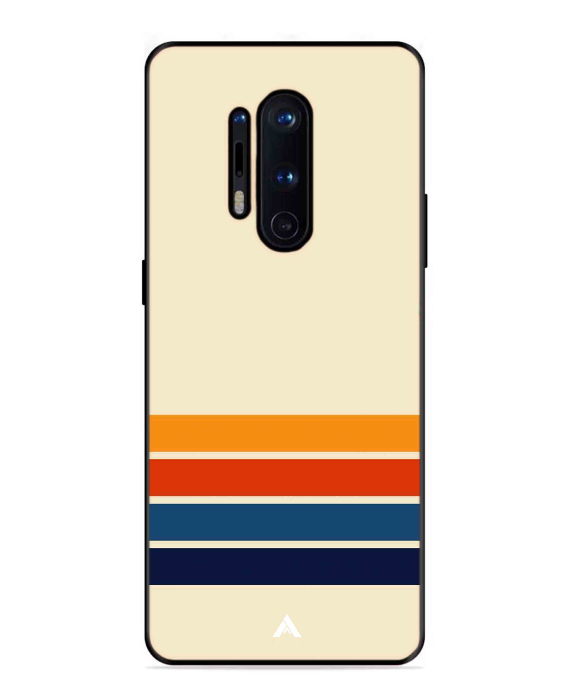 Stripe Pattern 12 Metal Back Cover Phone Case for Oneplus 8 Pro
