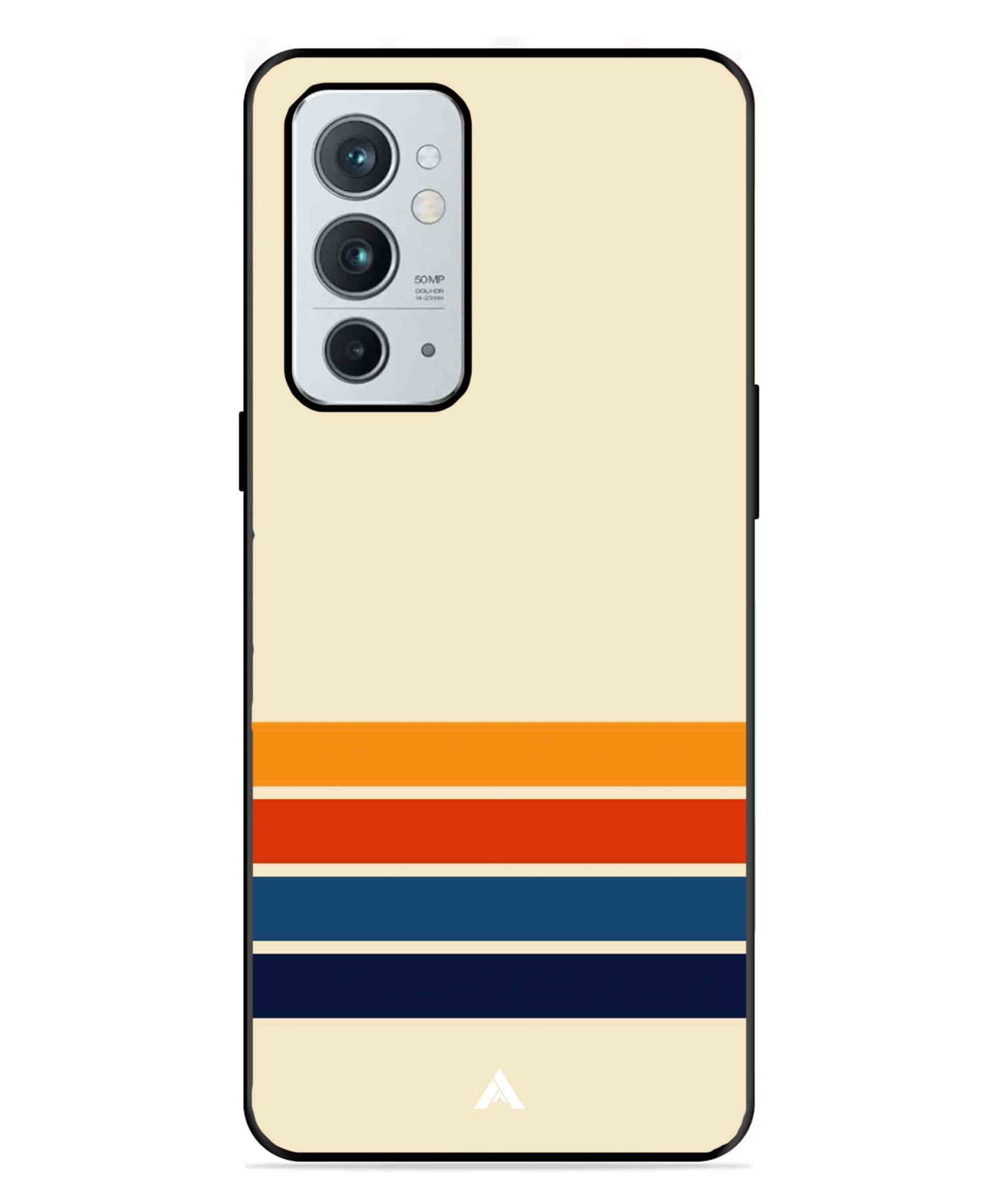 Stripe Pattern 12 Metal Back Cover Phone Case for Oneplus 9RT