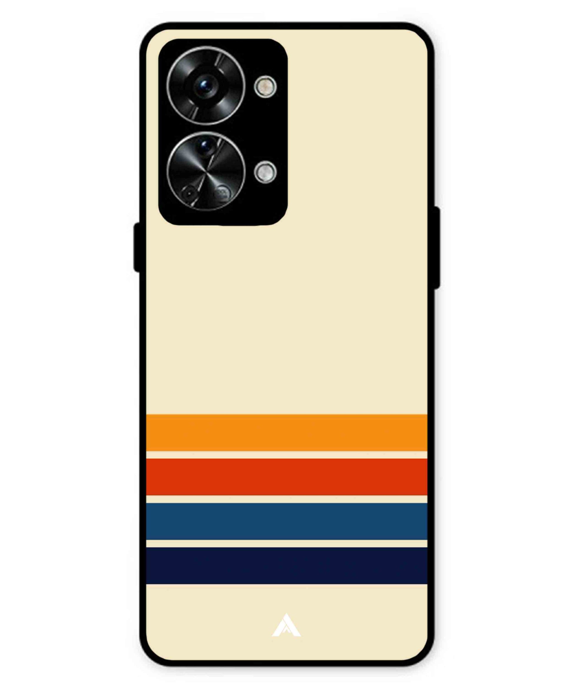 Stripe Pattern 12 Metal Back Cover Phone Case for Oneplus Nord 2T
