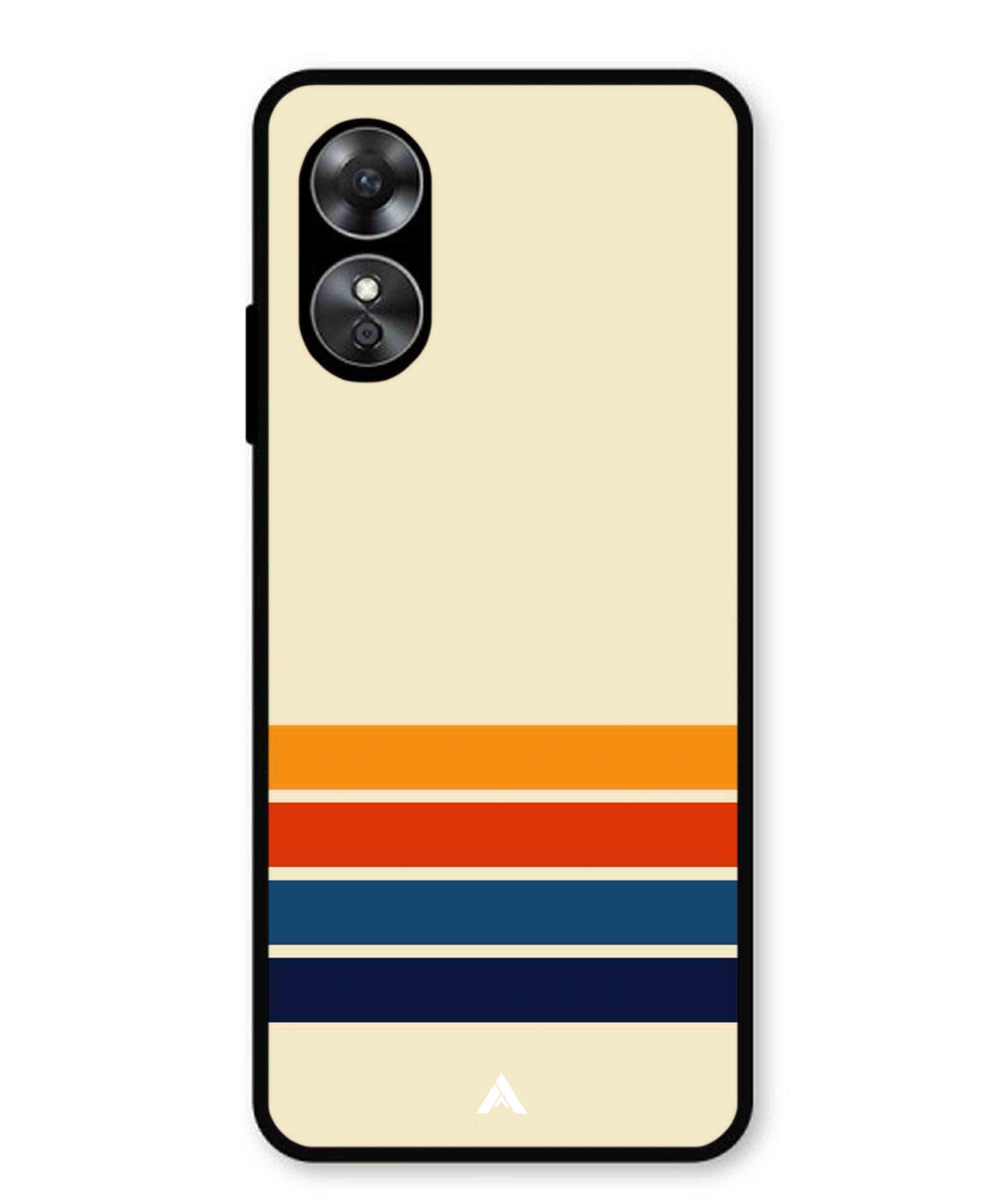 Stripe Pattern 12 Metal Back Cover Phone Case for Oppo A17K