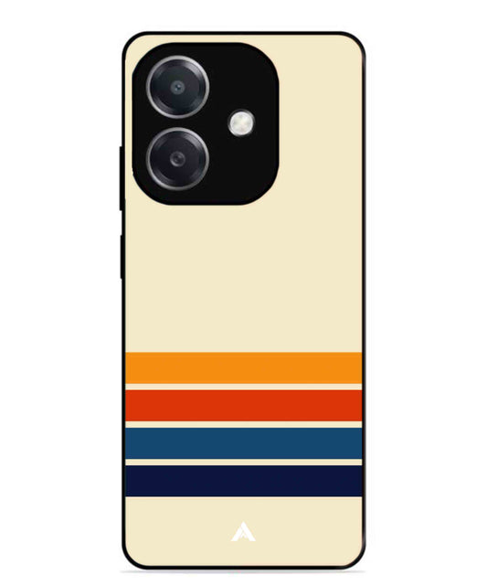Stripe Pattern 12 Metal Back Cover Phone Case for Oppo A3X