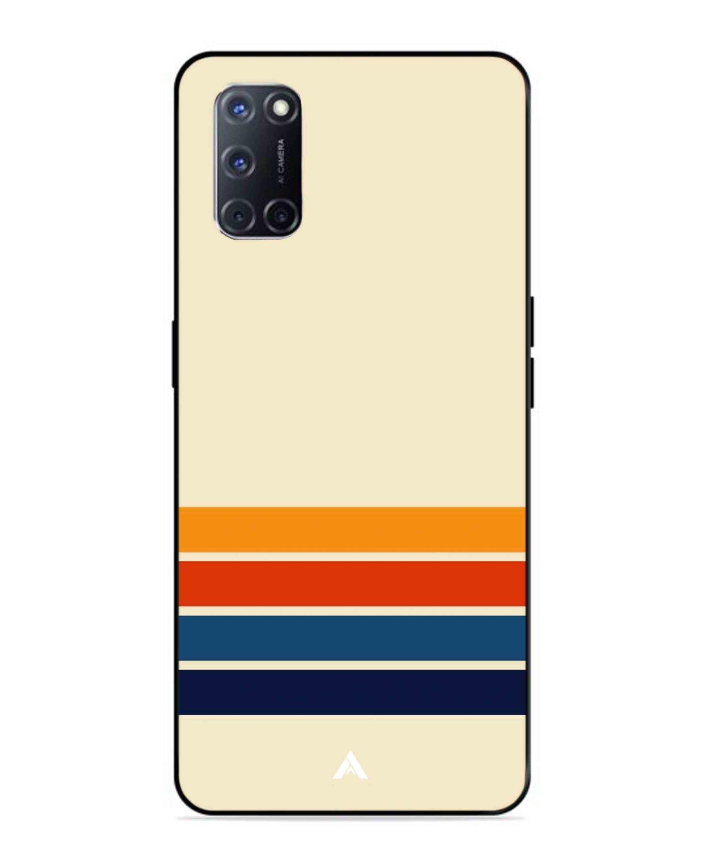 Stripe Pattern 12 Metal Back Cover Phone Case for Oppo A52