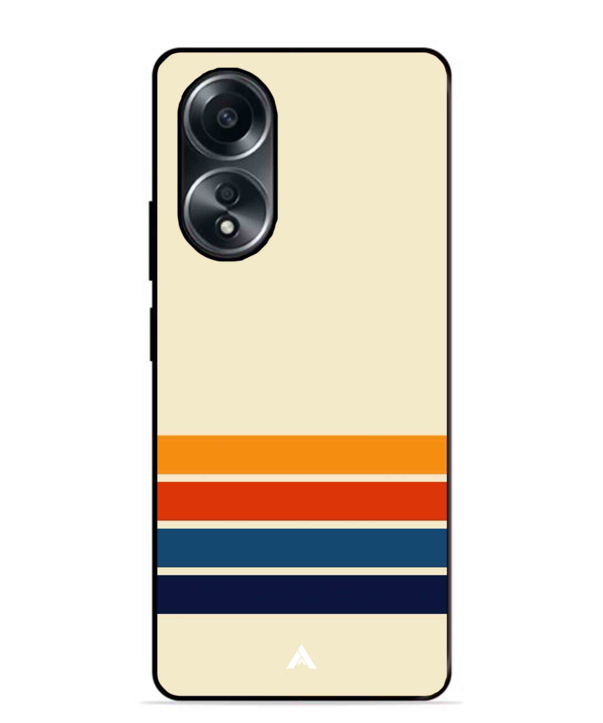 Stripe Pattern 12 Metal Back Cover Phone Case for Oppo A58