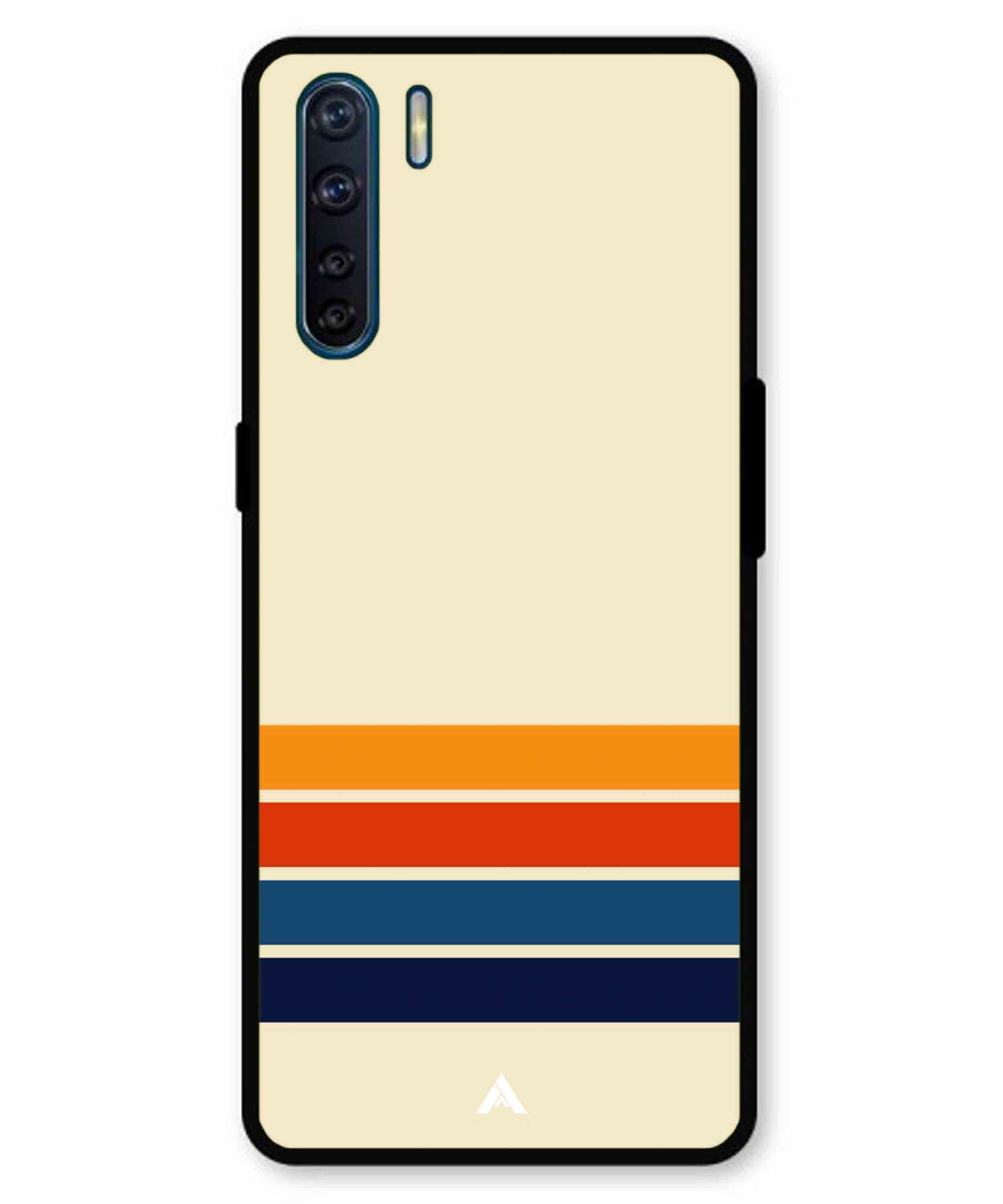 Stripe Pattern 12 Metal Back Cover Phone Case for Oppo A91