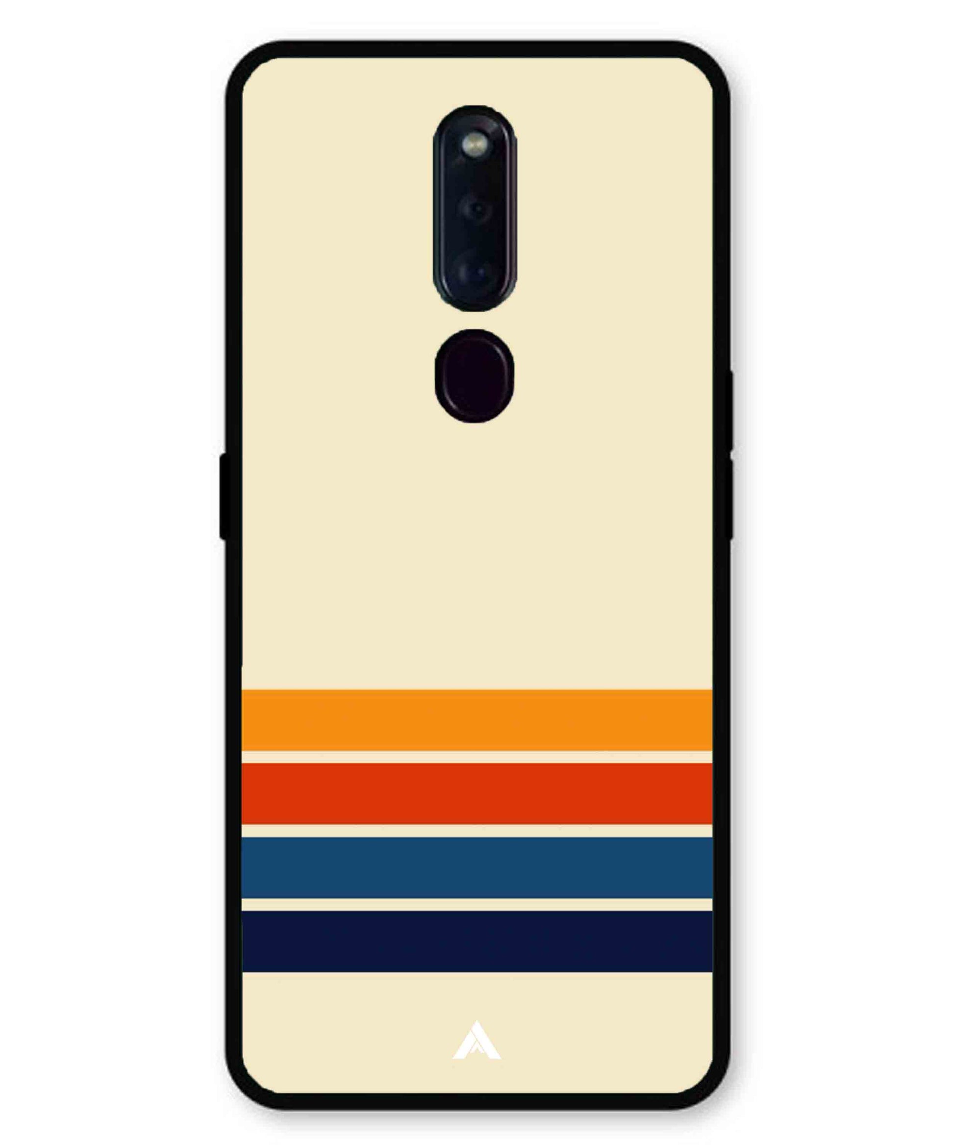 Stripe Pattern 12 Metal Back Cover Phone Case for Oppo F11 Pro