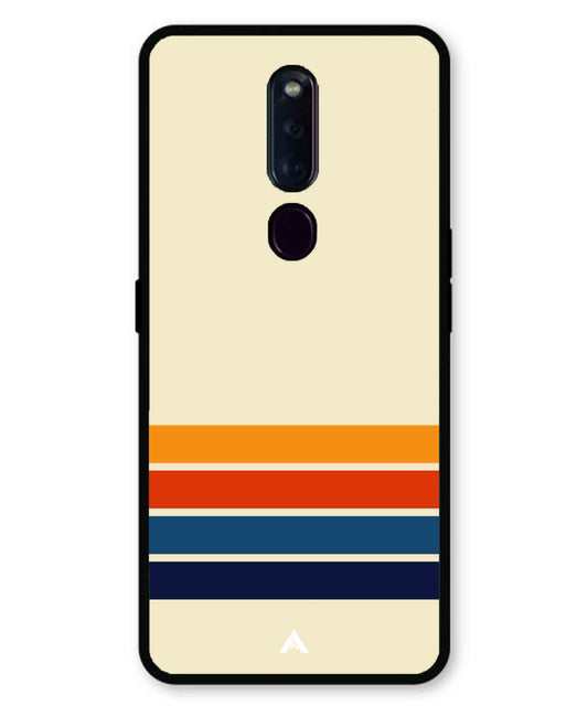 Stripe Pattern 12 Metal Back Cover Phone Case for Oppo F11 Pro