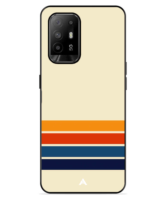 Stripe Pattern 12 Metal Back Cover Phone Case for Oppo F19 Pro Plus