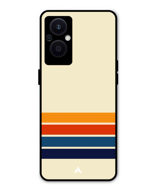 Stripe Pattern 12 Metal Back Cover Phone Case for Oppo F21 Pro 5G
