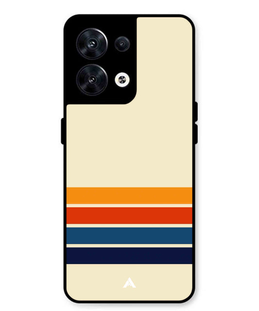 Stripe Pattern 12 Metal Back Cover Phone Case for Oppo Reno 10 Pro