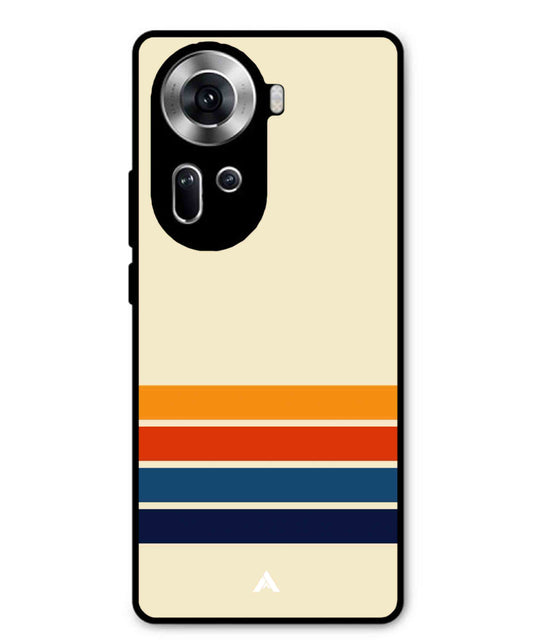 Stripe Pattern 12 Metal Back Cover Phone Case for Oppo Reno 11