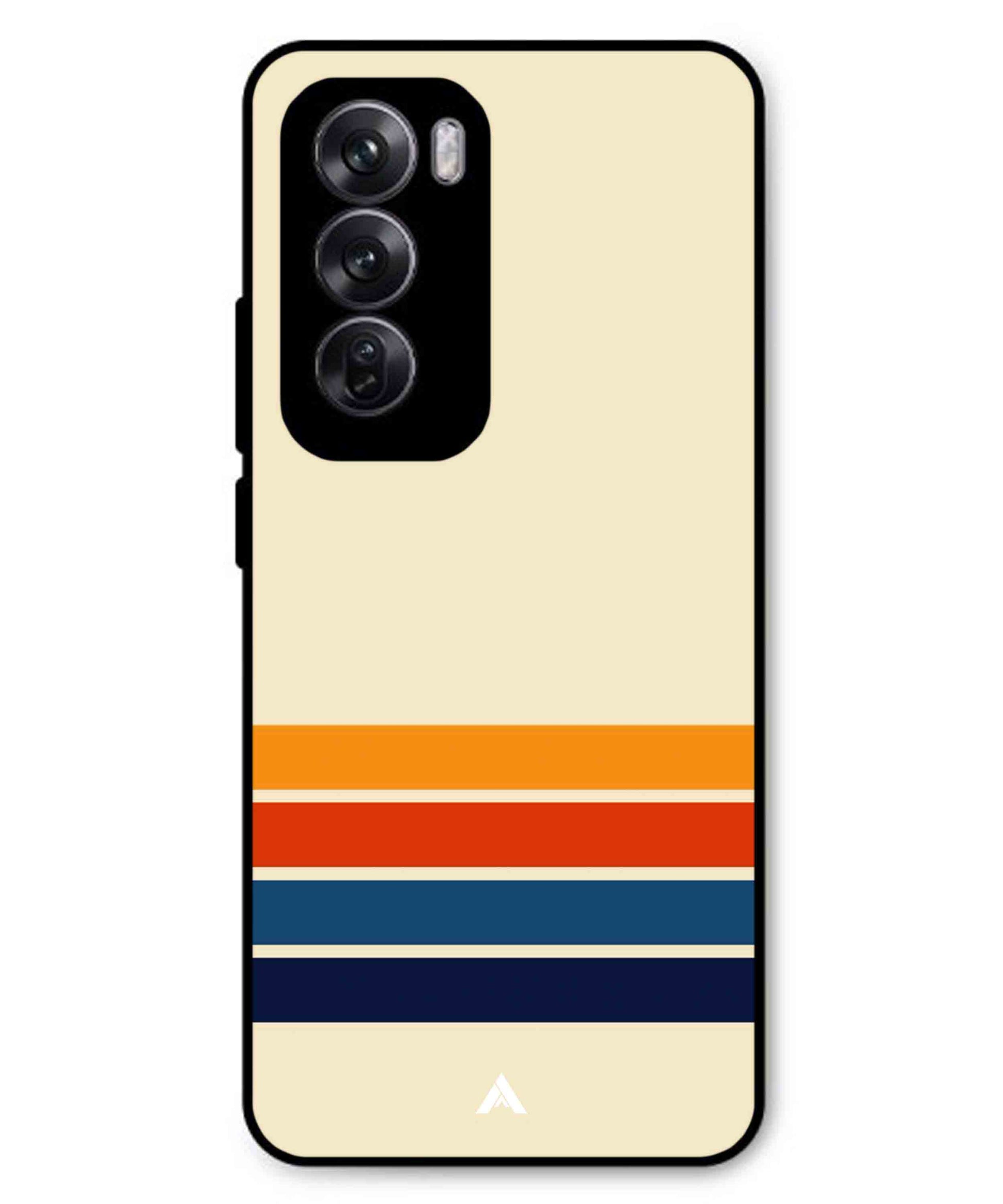 Stripe Pattern 12 Metal Back Cover Phone Case for Oppo Reno 12