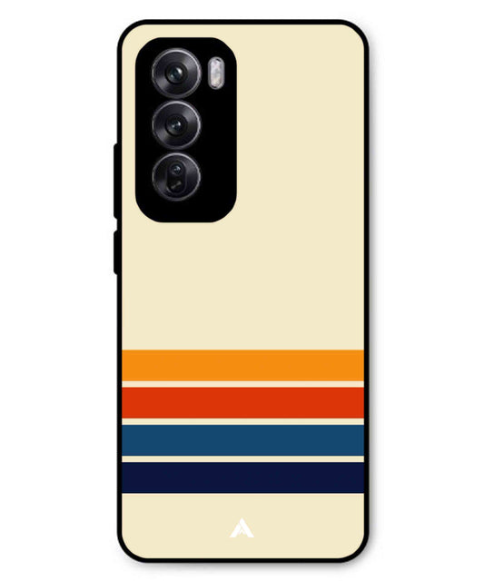 Stripe Pattern 12 Metal Back Cover Phone Case for Oppo Reno 12 Pro