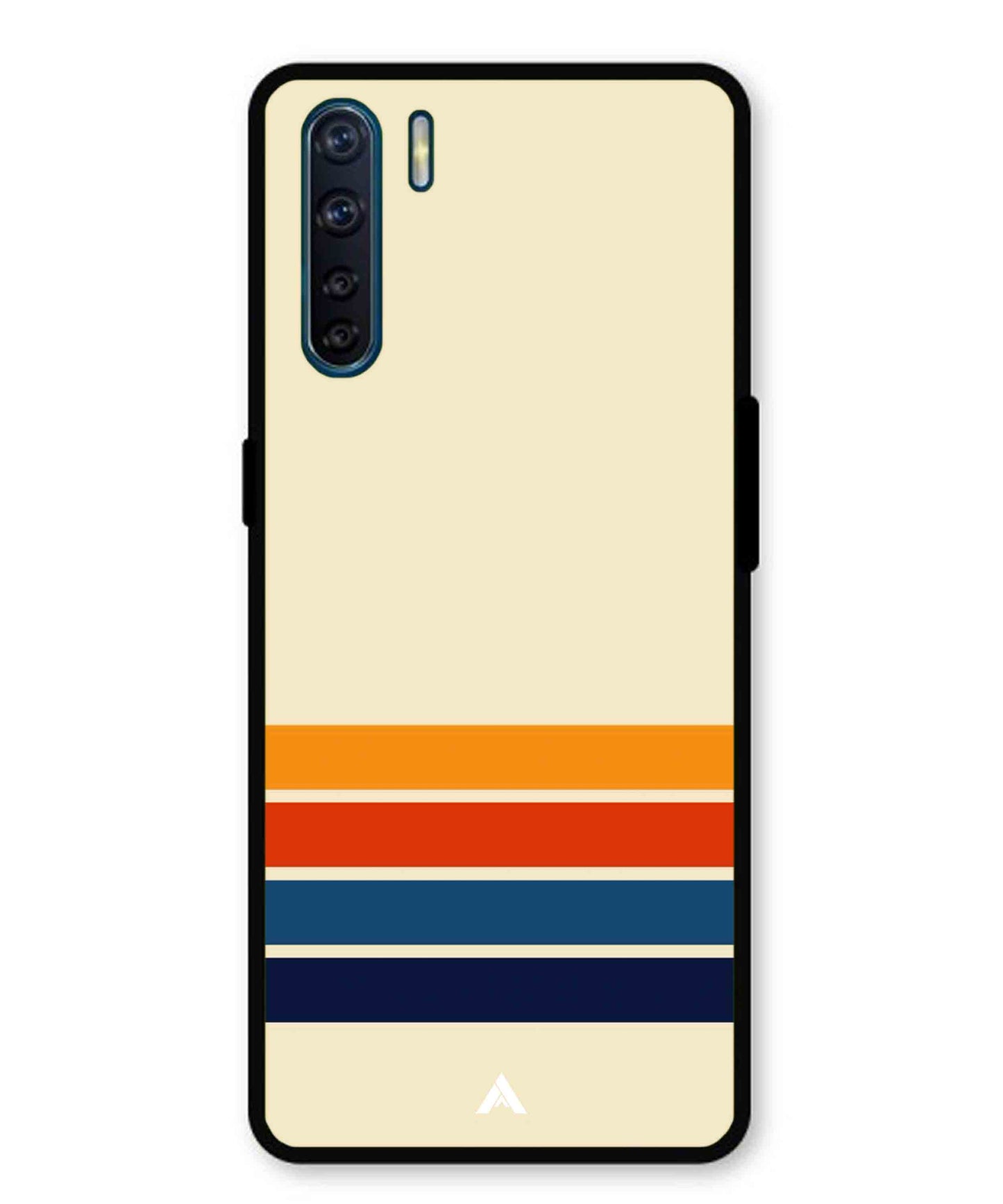 Stripe Pattern 12 Metal Back Cover Phone Case for Oppo Reno 3