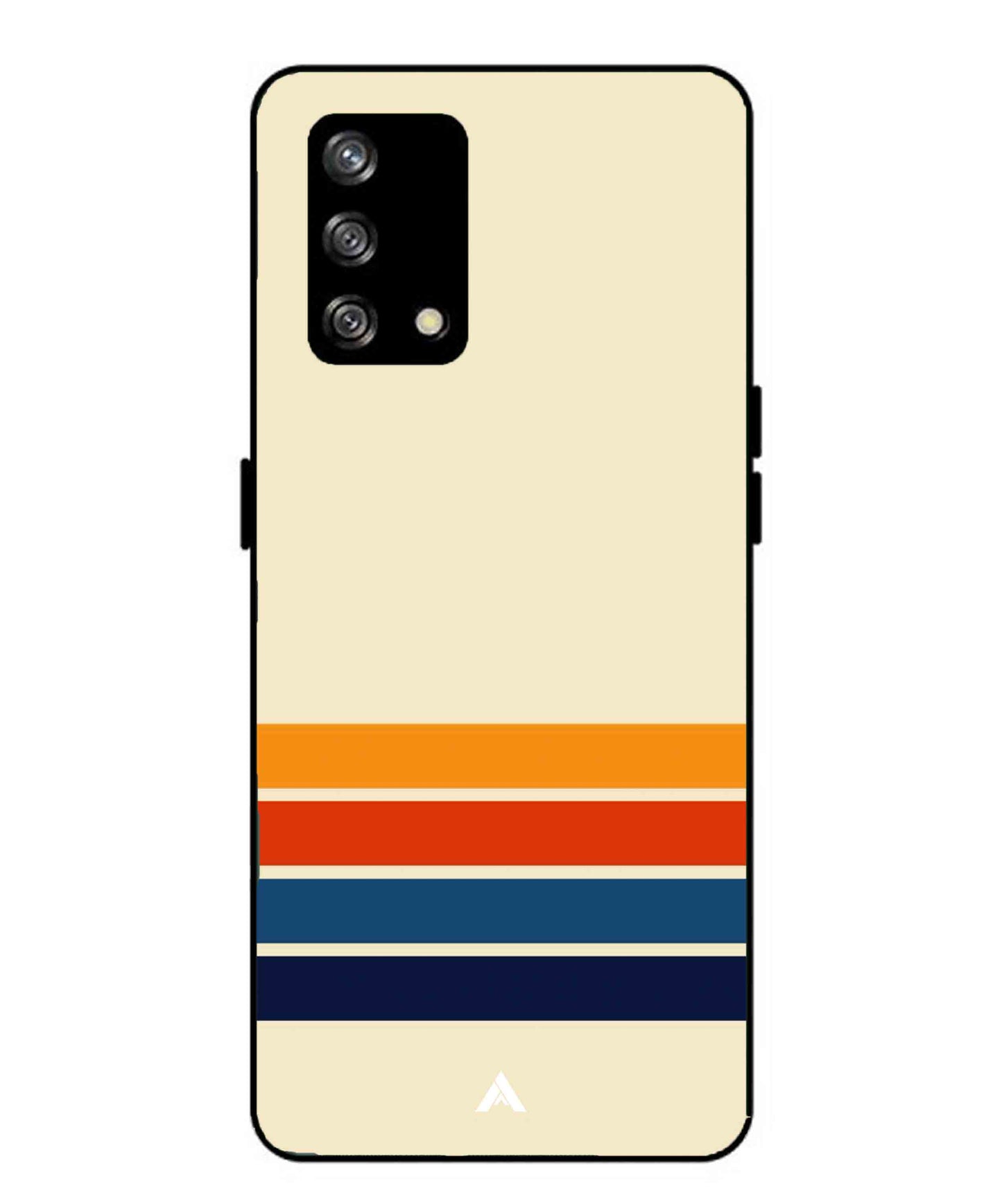 Stripe Pattern 12 Metal Back Cover Phone Case for Oppo Reno 4F