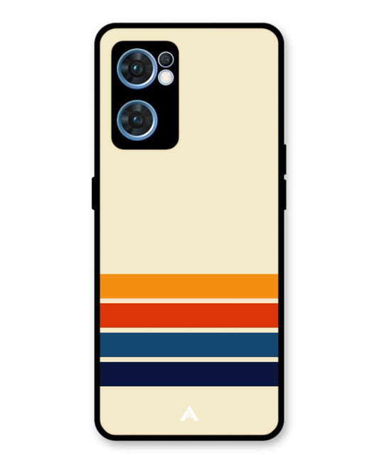 Stripe Pattern 12 Metal Back Cover Phone Case for Oppo Reno 7 4G