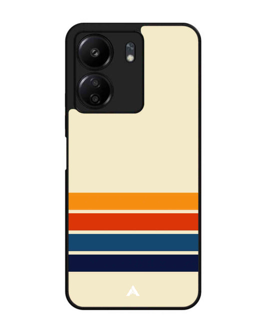 Stripe Pattern 12 Metal Back Cover Phone Case for Poco C65