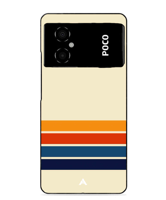Stripe Pattern 12 Metal Back Cover Phone Case for Poco M4 5G